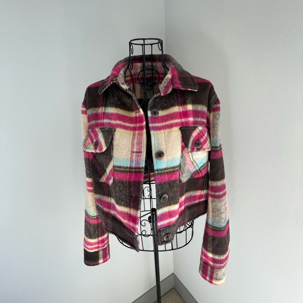 Flannel Crop Jacket